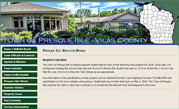 Town of Presque Isle, Vilas County