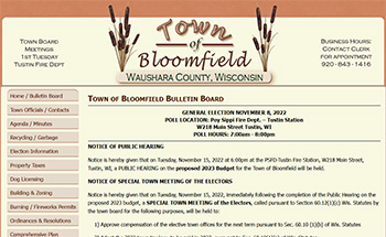 Town of Bloomfield, Waushara County